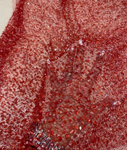 Picture of Elastic mesh with beads and sequins