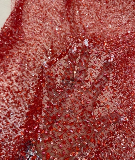 Picture of Elastic mesh with beads and sequins