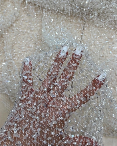 Picture of Elastic mesh with beads and pearls