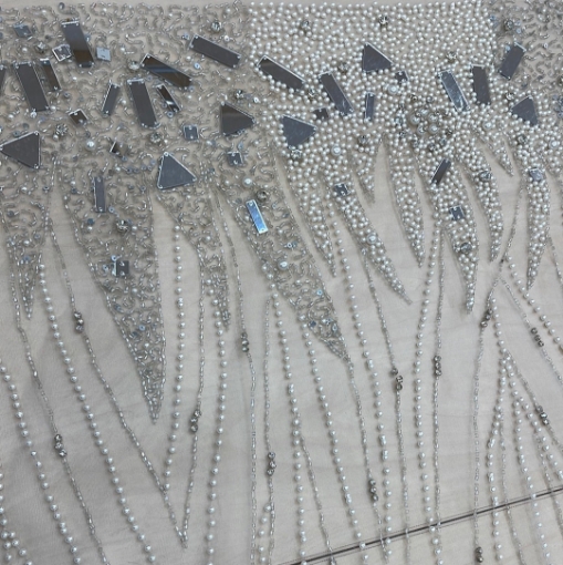 Picture of "Embroidery with pearls and mirror pieces"