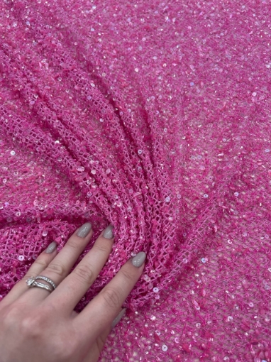 Picture of Mesh embroidery with beads and sequins