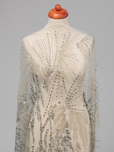 Picture of Silver embroidery with Rays crystals
