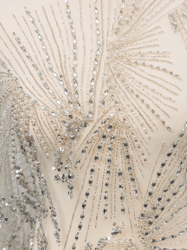 Picture of Silver embroidery with Rays crystals