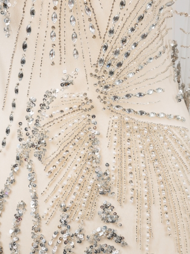 Picture of Silver embroidery with Rays crystals