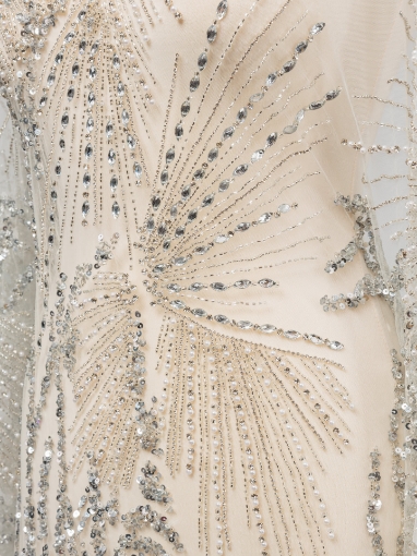 Picture of Silver embroidery with Rays crystals