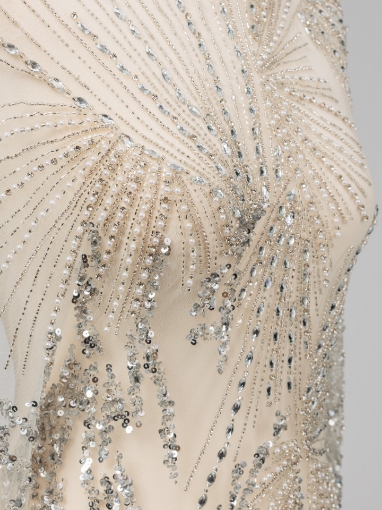 Picture of Silver embroidery with Rays crystals