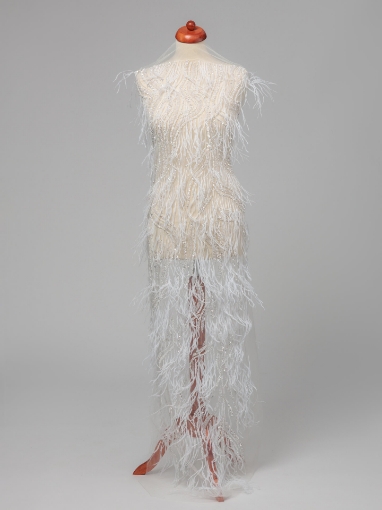 Picture of Long feather dress panel set