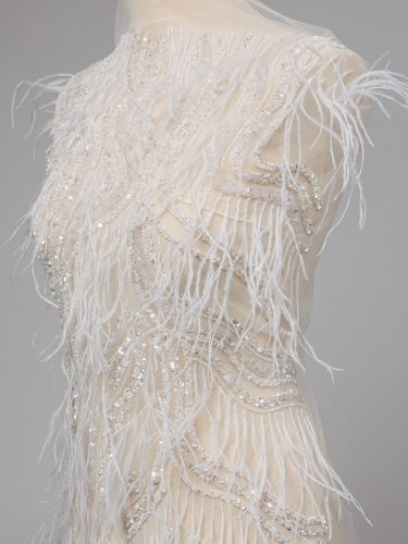 Picture of Long feather dress panel set