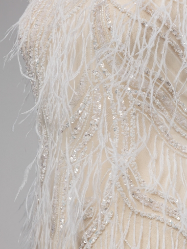Picture of Long feather dress panel set
