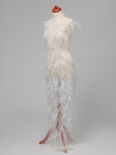 Picture of Long feather dress panel set