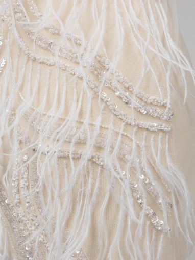 Picture of Long feather dress panel set