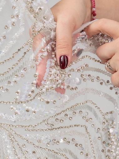 Picture of "Bead, pearl, and crystal embroidery Bridal"