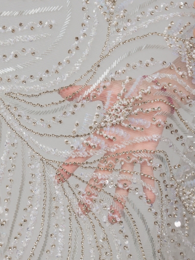 Picture of "Bead, pearl, and crystal embroidery Bridal"
