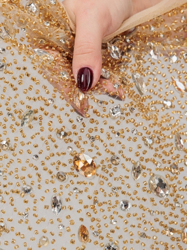 Picture of Luxury embroidery with golden crystals