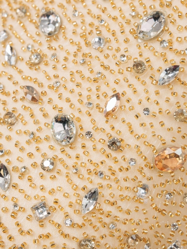 Picture of Luxury embroidery with golden crystals