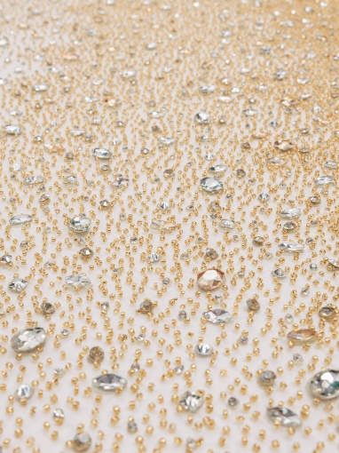 Picture of Luxury embroidery with golden crystals