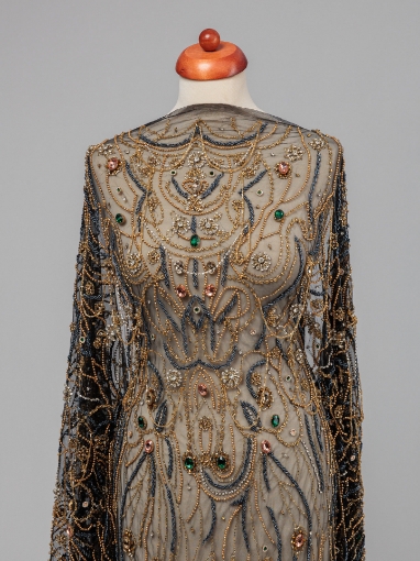 Picture of "Golden crystal and fringe embroidery"