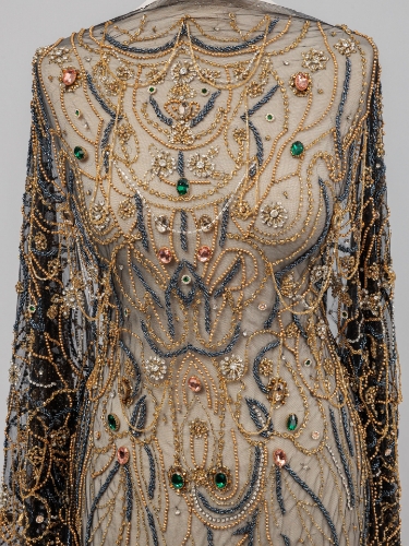 Picture of "Golden crystal and fringe embroidery"