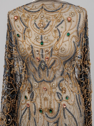Picture of "Golden crystal and fringe embroidery"