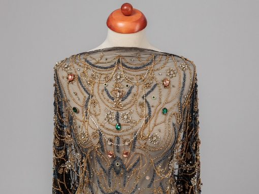 Picture of "Golden crystal and fringe embroidery"