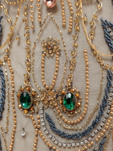 Picture of "Golden crystal and fringe embroidery"