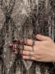 Picture of Fringe embroidery in shades of bronze/black/gray