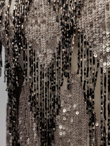 Picture of Fringe embroidery in shades of bronze/black/gray