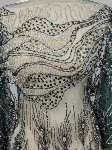 Picture of Bead and Petrol Green Crystal Embroidery