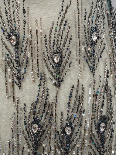 Picture of Bead and Petrol Green Crystal Embroidery