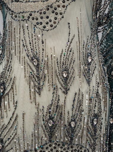 Picture of Bead and Petrol Green Crystal Embroidery