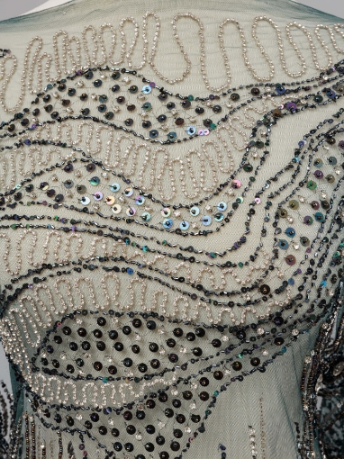 Picture of Bead and Petrol Green Crystal Embroidery