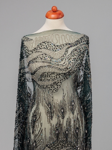 Picture of Bead and Petrol Green Crystal Embroidery