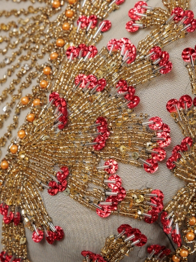 Picture of "Bead and Sequin Embroidery Golden Red"
