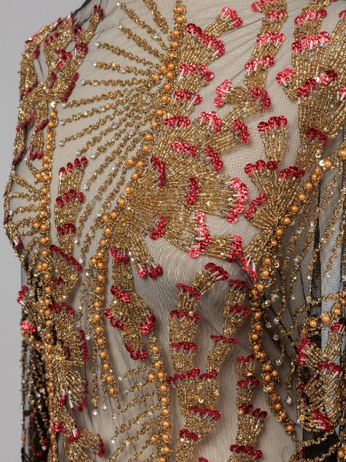 Picture of "Bead and Sequin Embroidery Golden Red"