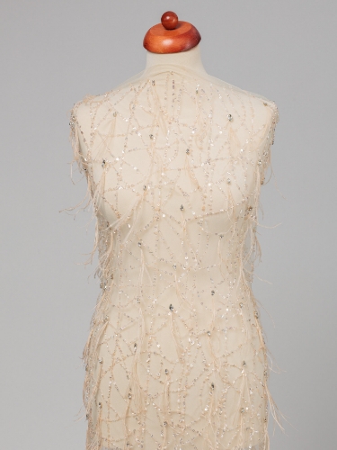 Picture of Champagne embroidery with crystals and feathers