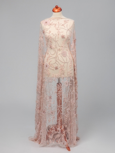 Picture of "Embroidery with crystals and pink beads"