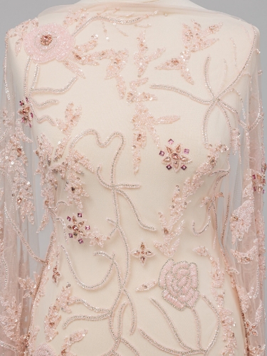 Picture of "Embroidery with crystals and pink beads"