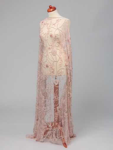 Picture of "Embroidery with crystals and pink beads"