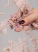 Picture of "Embroidery with crystals and pink beads"