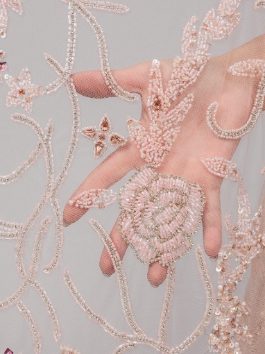 Picture of "Embroidery with crystals and pink beads"