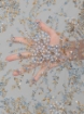 Picture of Embroidery with baby blue/champagne crystals and beads