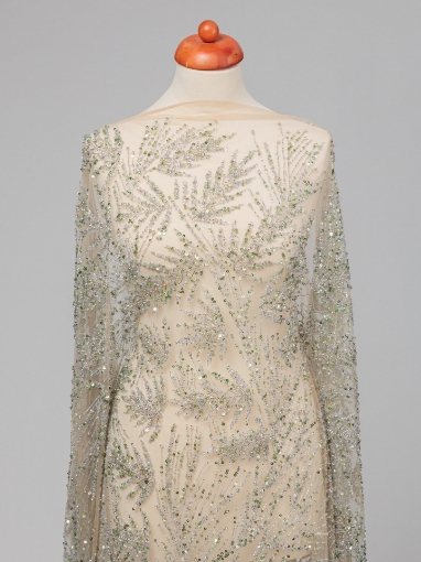Picture of Bead and pistachio green crystal embroidery