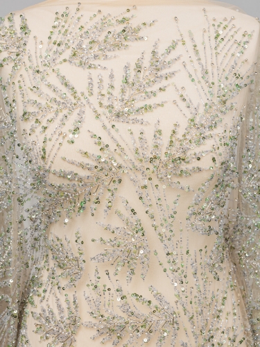 Picture of Bead and pistachio green crystal embroidery