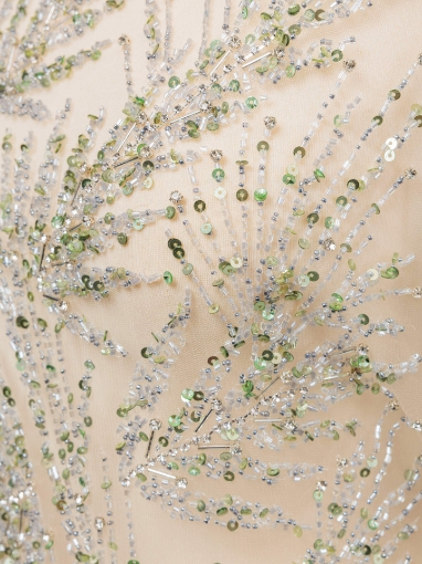Picture of Bead and pistachio green crystal embroidery