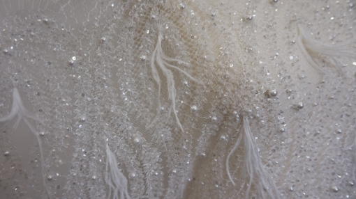 Picture of Lace with pearls and feathers Marry Me