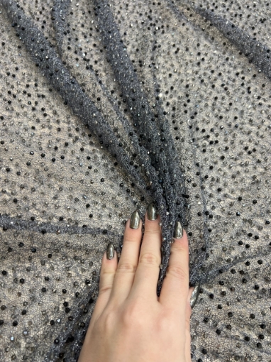 Picture of Silver-hued crystal embroidery
