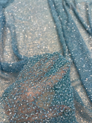 Picture of Mesh embroidery with blue beads