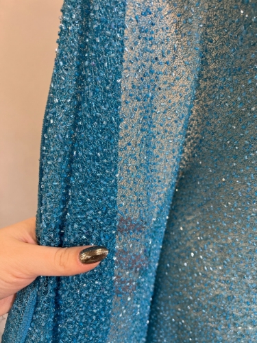 Picture of Mesh embroidery with blue beads