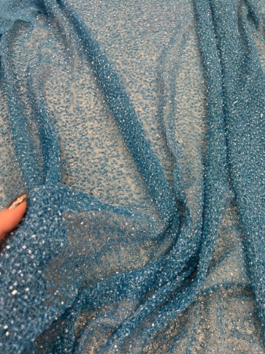 Picture of Mesh embroidery with blue beads