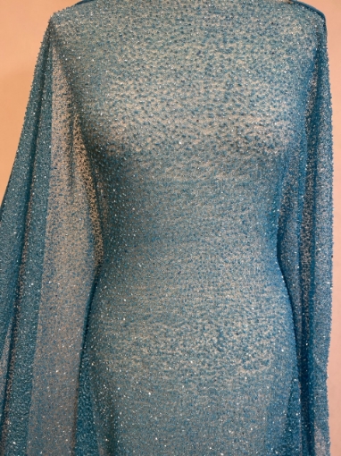 Picture of Mesh embroidery with blue beads